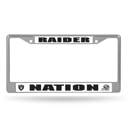 Rico Industries Rico Industries 6734545726 NCAA Las Vegas Raiders License Plate Frame Chrome Silver Raider Nation 6734545726